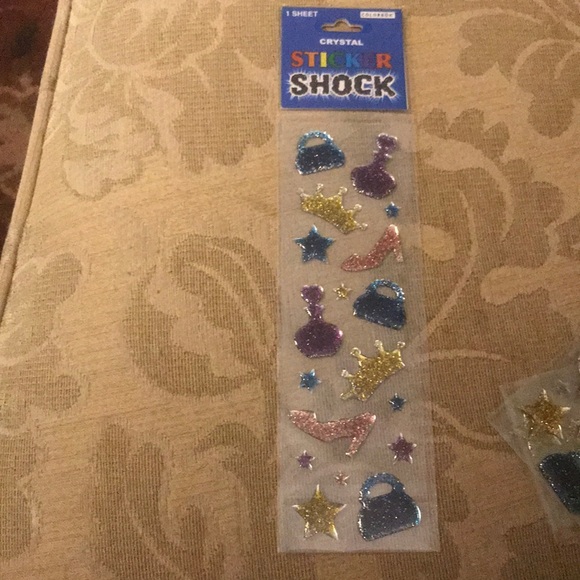 Bundle of 10 packs of glitter accessory stickers. - Picture 2 of 5